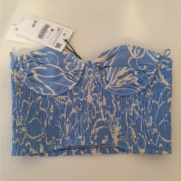 zara blue crop top never worn - Picture 1 of 1